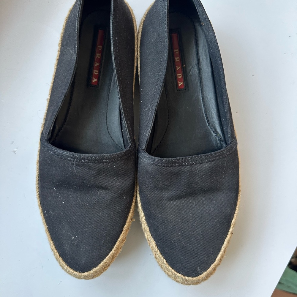 Prada Black Canvas Espadrilles